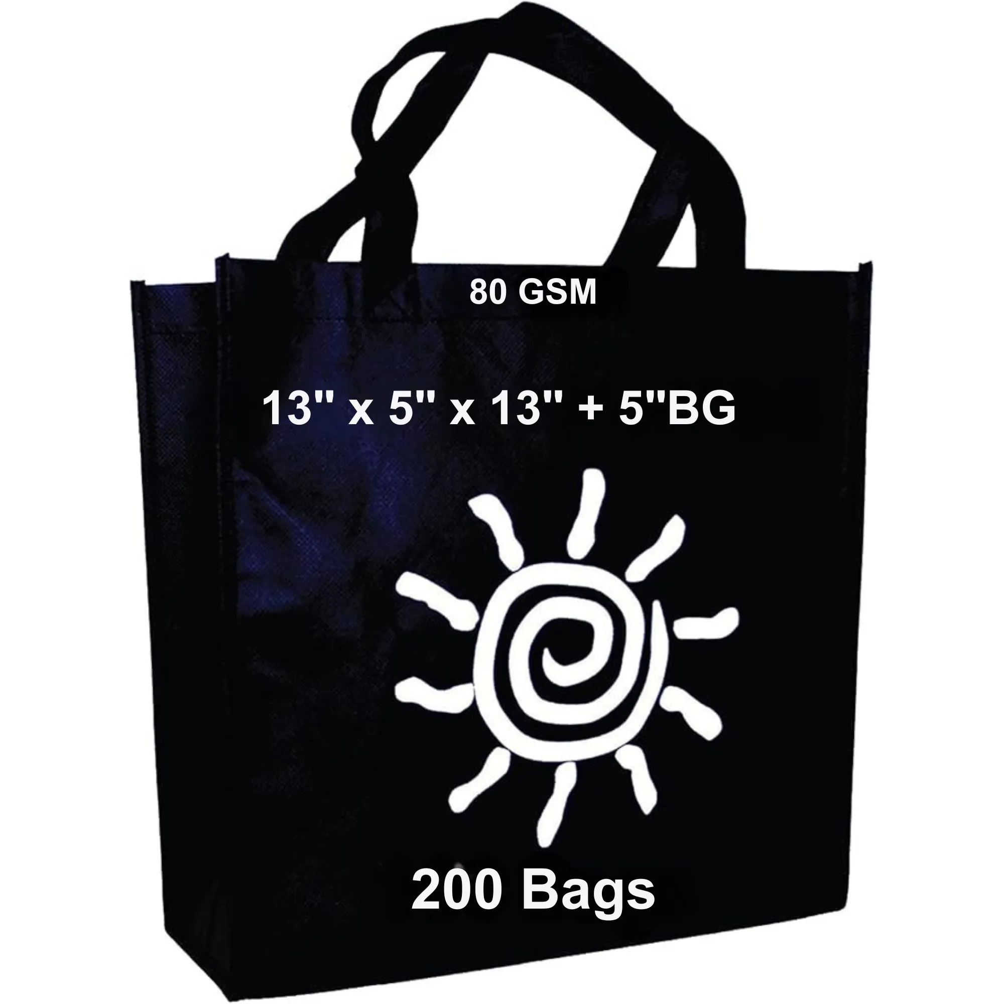 13X5X13 5 BG Inch Take Out Bags 80GSM Reusable Grocery Bags NWPP