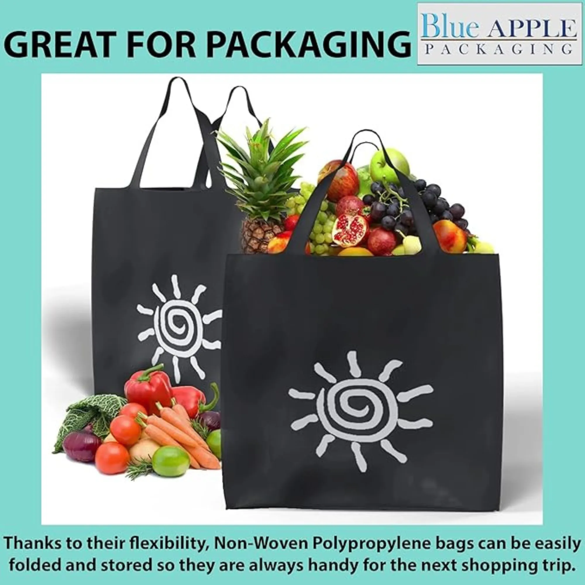 13X5X13 5 BG Inch Take Out Bags 80GSM Reusable Grocery Bags NWPP