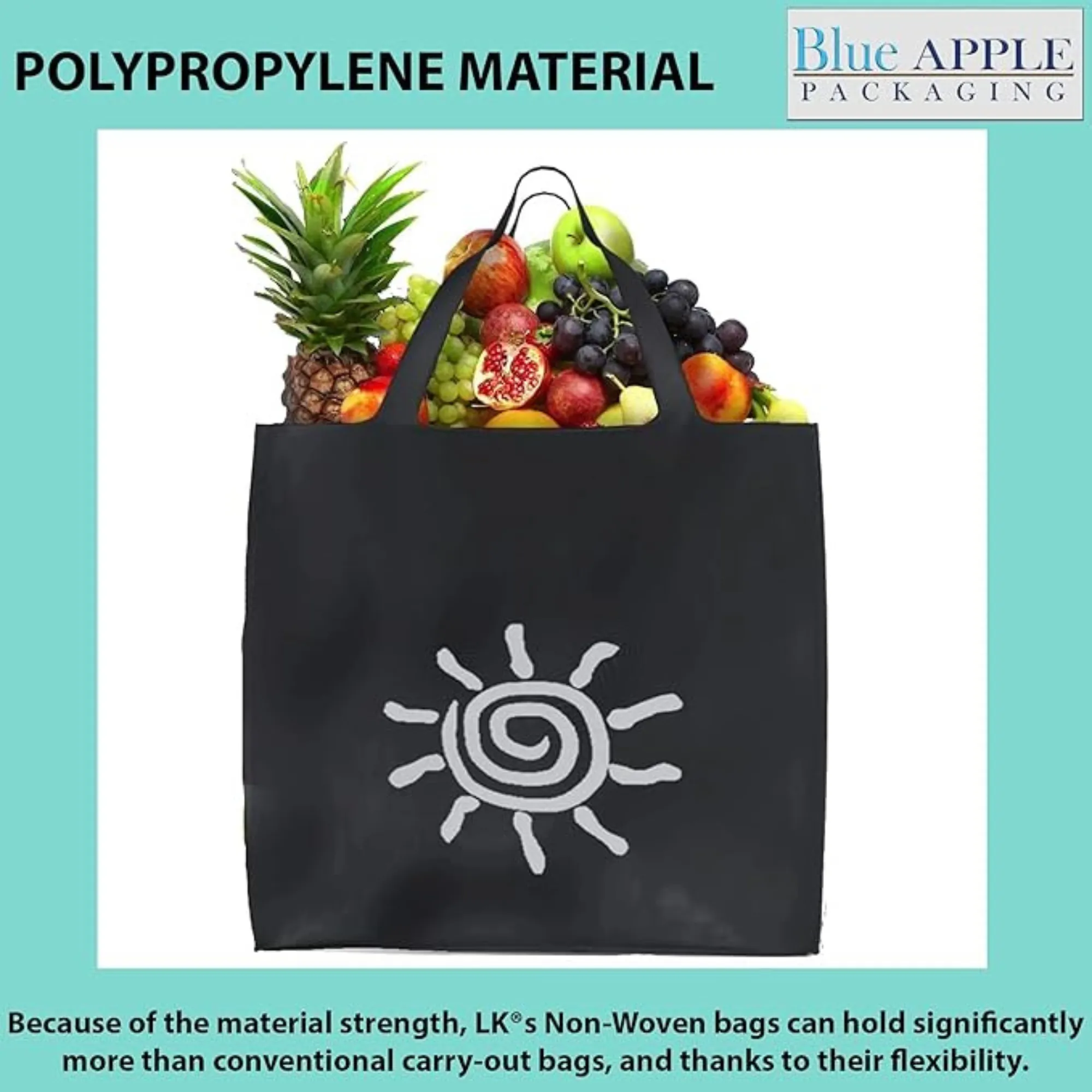13X5X13 5 BG Inch Take Out Bags 80GSM Reusable Grocery Bags NWPP