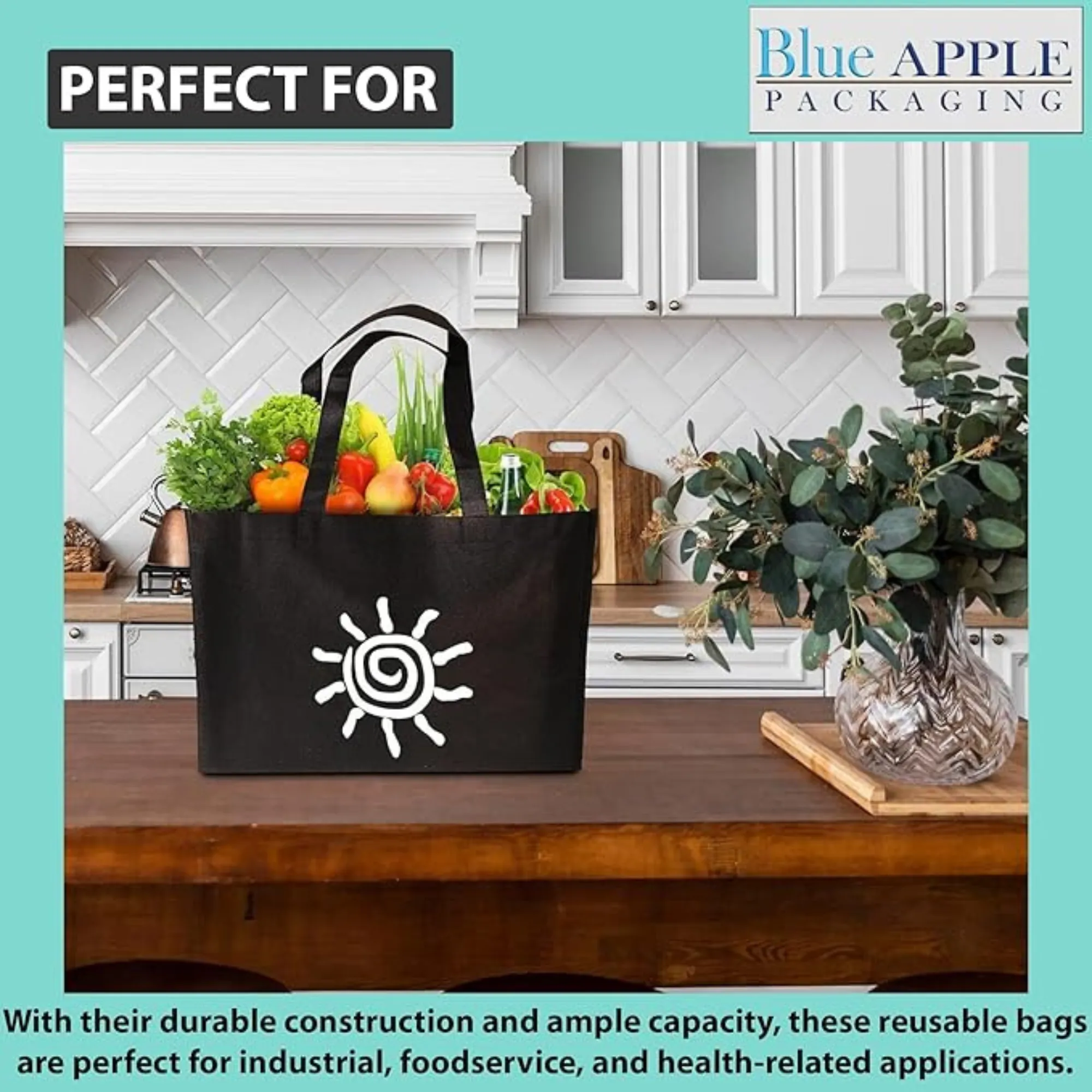 13X5X13 5 BG Inch Take Out Bags 80GSM Reusable Grocery Bags NWPP