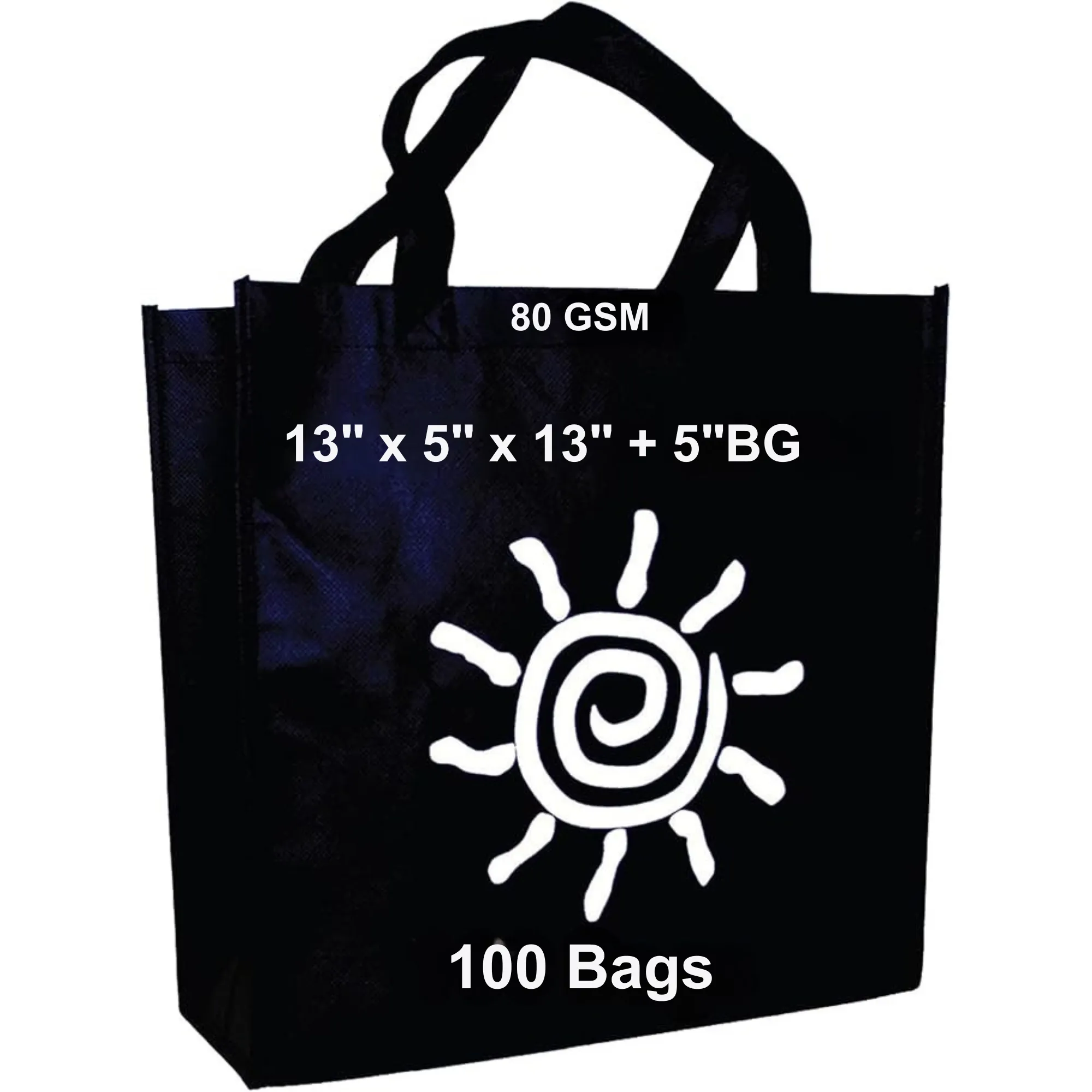 13X5X13 5 BG Inch Take Out Bags 80GSM Reusable Grocery Bags NWPP