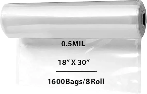 18X30 inches Utility Poly Bags with Twist Ties 0.5 mil HDPE