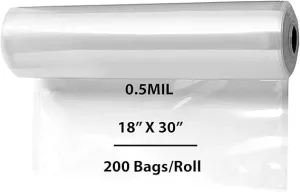 18X30 inches Utility Poly Bags with Twist Ties 0.5 mil HDPE