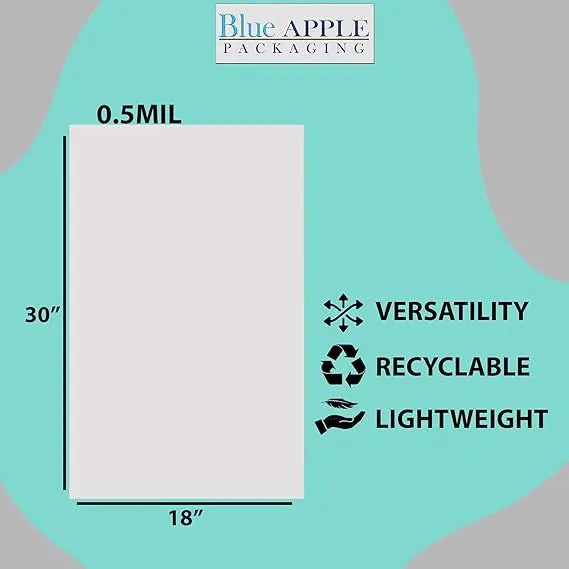 18X30 inches Utility Poly Bags with Twist Ties 0.5 mil HDPE