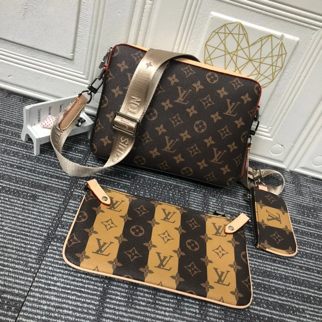 2 Color Patchwork tone three pieces crossbody bag
