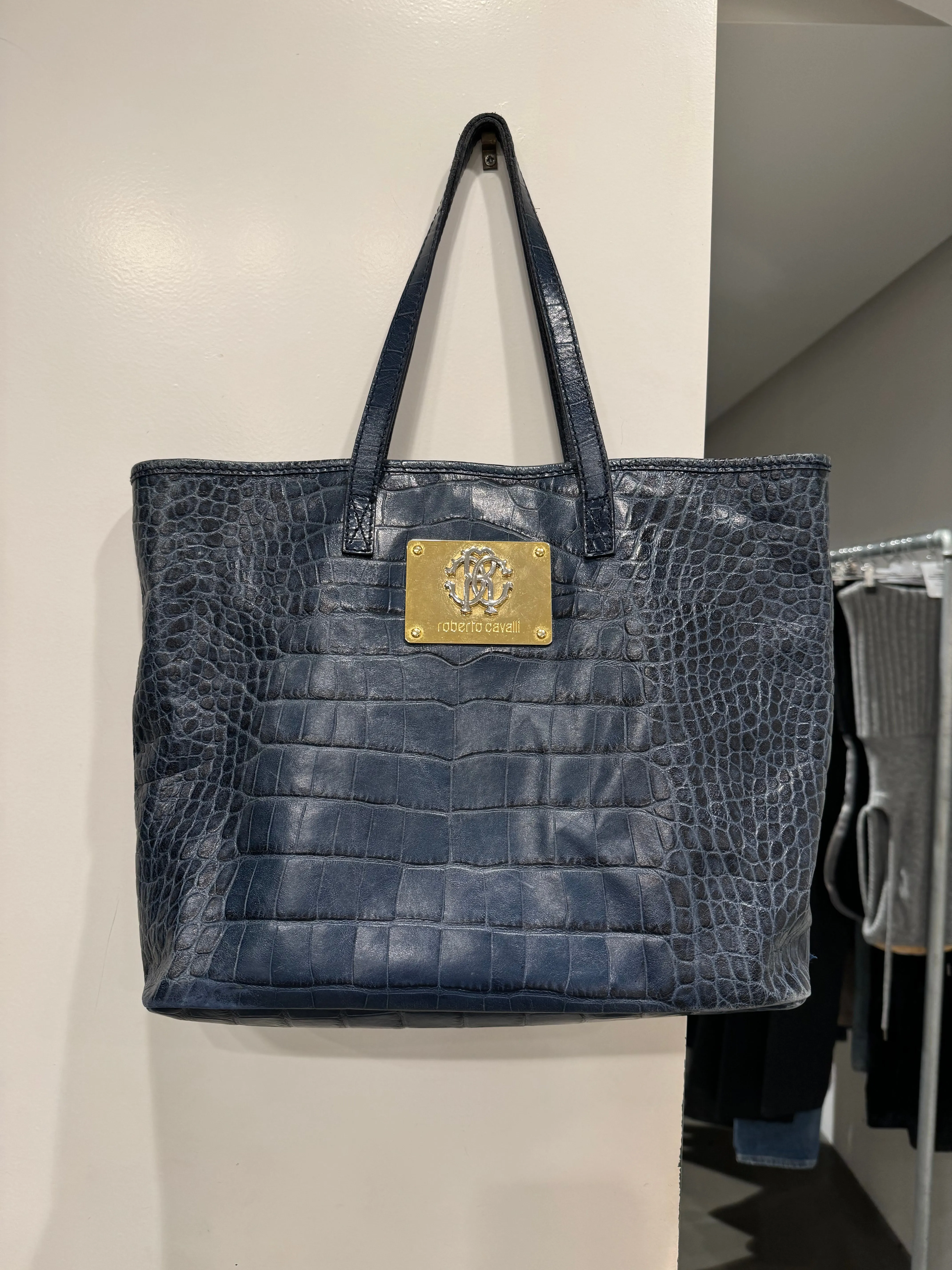 2000s Roberto Cavalli crocodile print bag