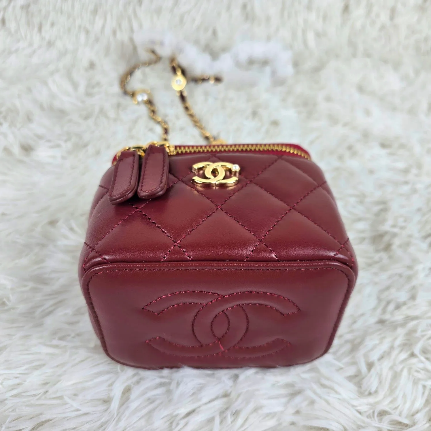 3 Color - Pearl - EmbellishedQuilted Vanity Small Crossbody