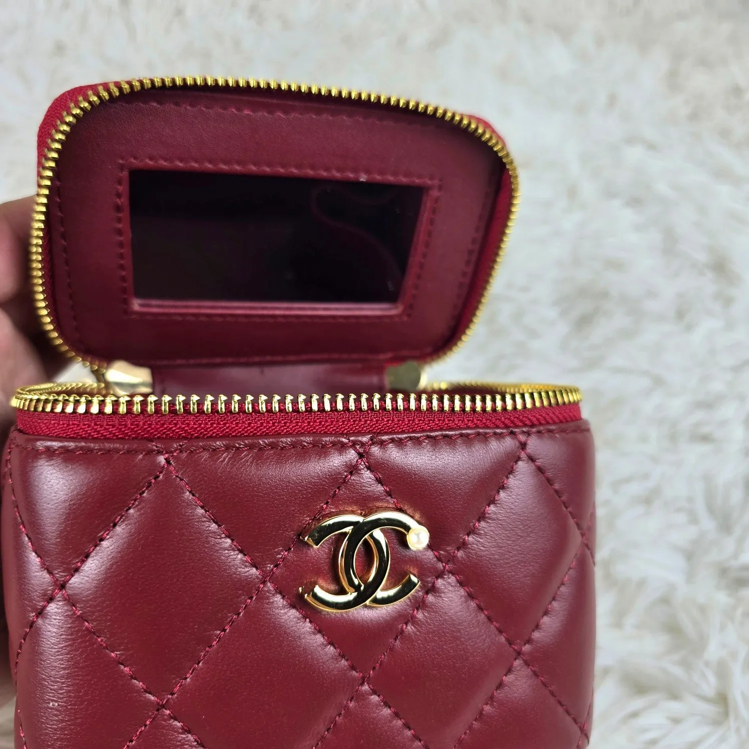 3 Color - Pearl - EmbellishedQuilted Vanity Small Crossbody