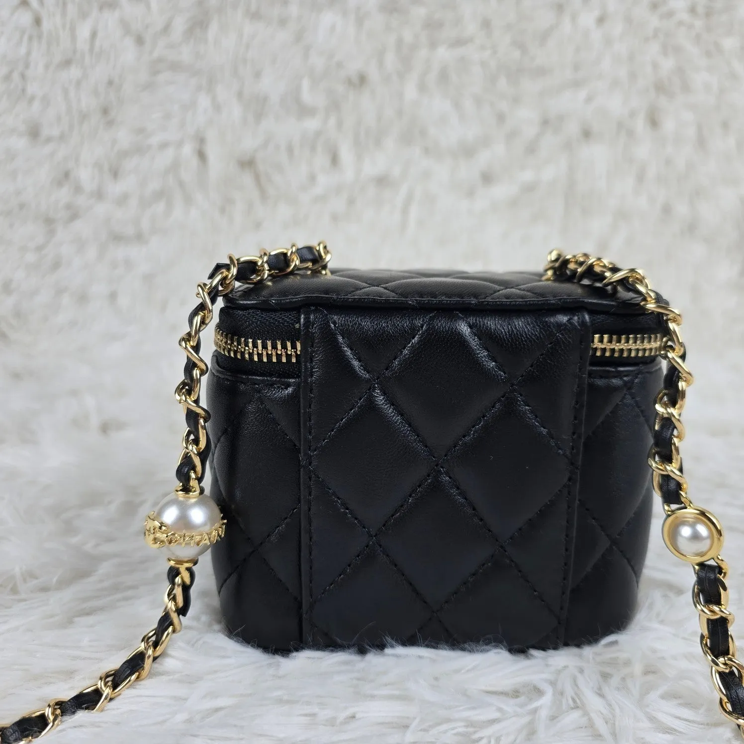 3 Color - Pearl - EmbellishedQuilted Vanity Small Crossbody
