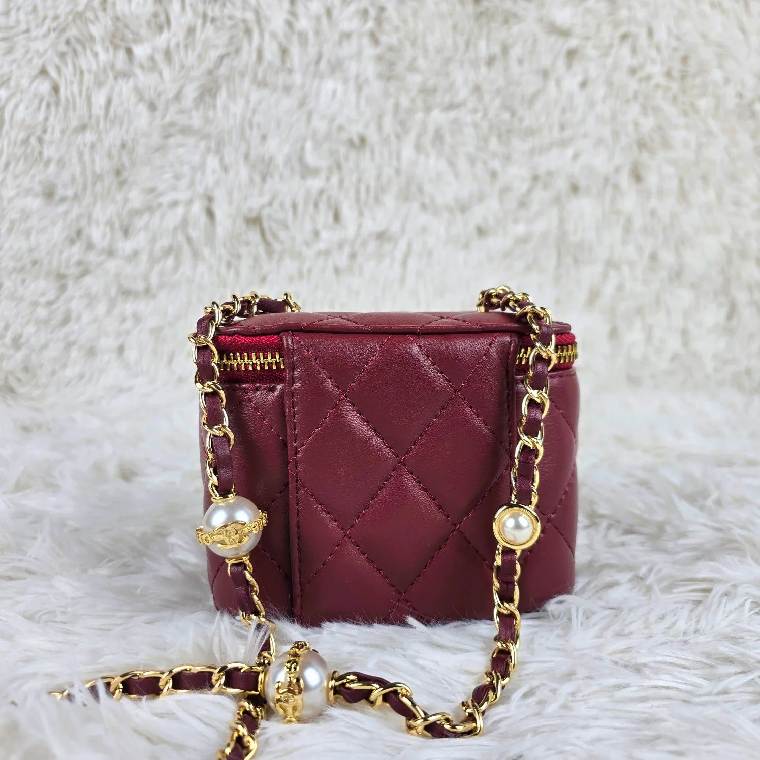 3 Color - Pearl - EmbellishedQuilted Vanity Small Crossbody