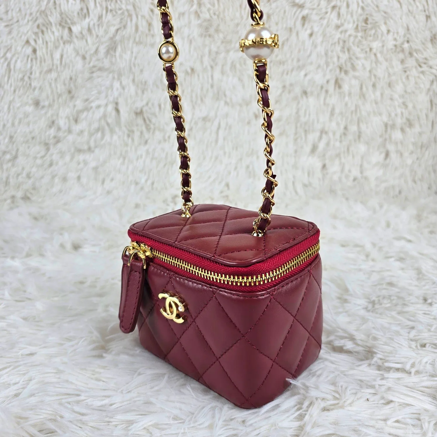 3 Color - Pearl - EmbellishedQuilted Vanity Small Crossbody