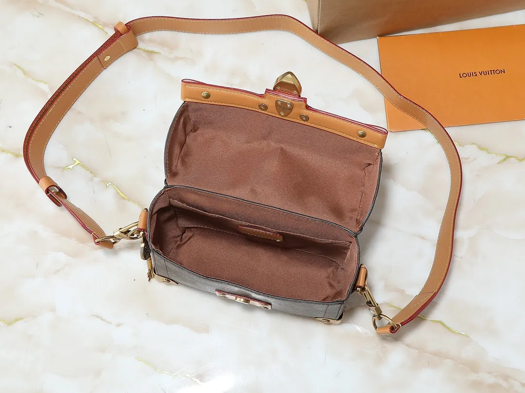 6 Color Monogram Print Trunk Crossbody Bag