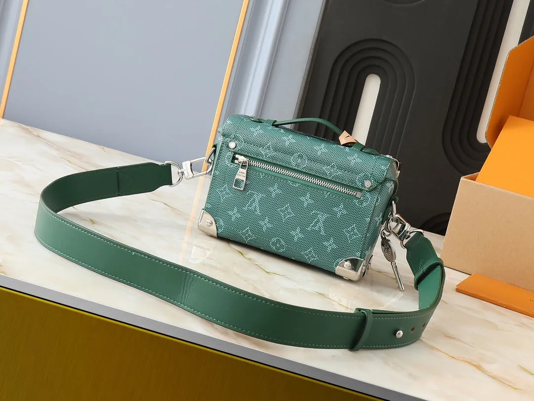 6 Color Monogram Print Trunk Crossbody Bag