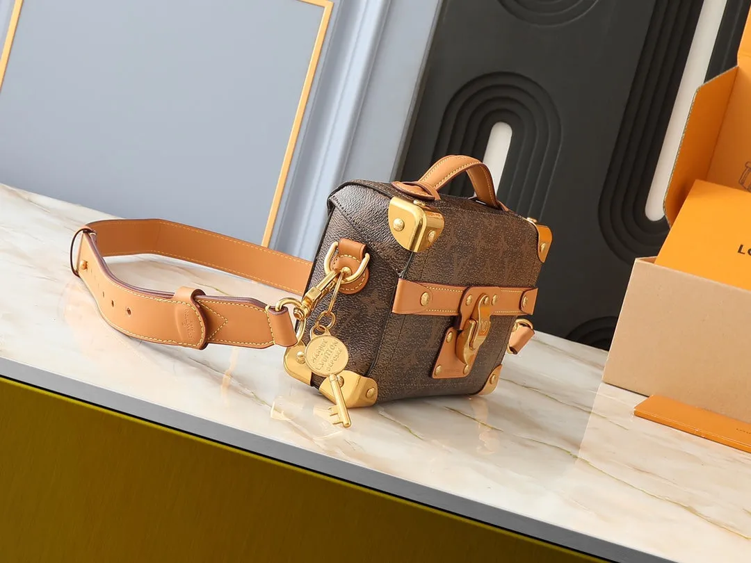 6 Color Monogram Print Trunk Crossbody Bag