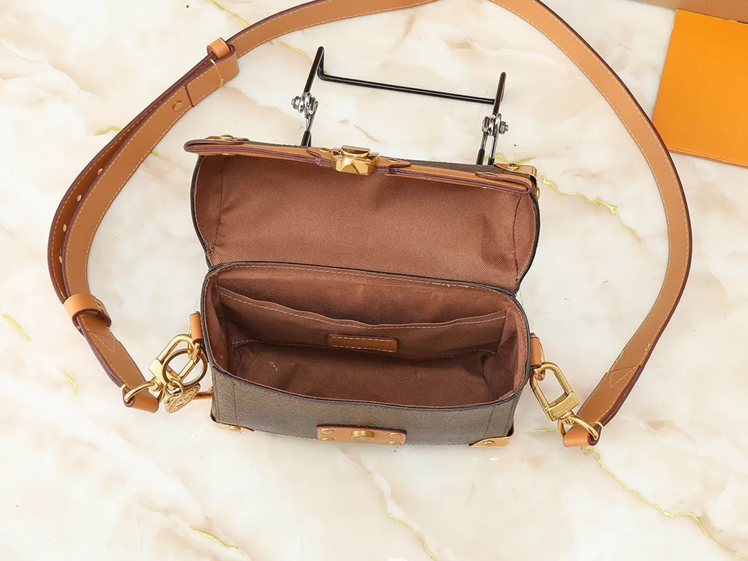 6 Color Monogram Print Trunk Crossbody Bag