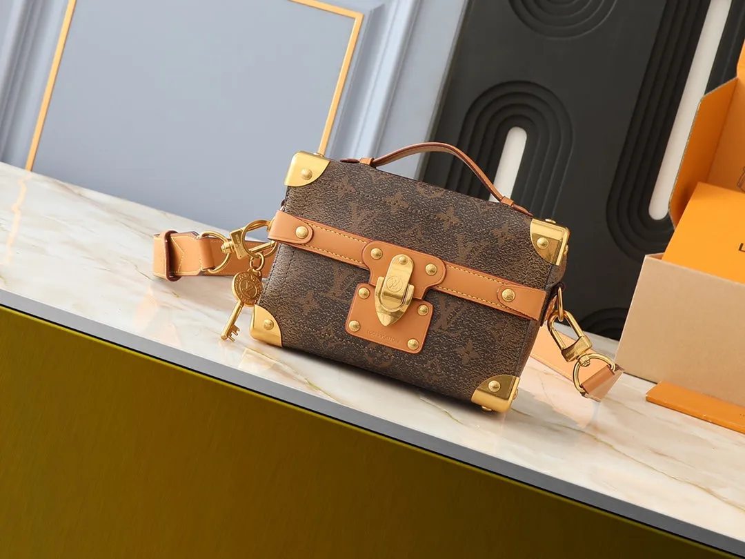 6 Color Monogram Print Trunk Crossbody Bag