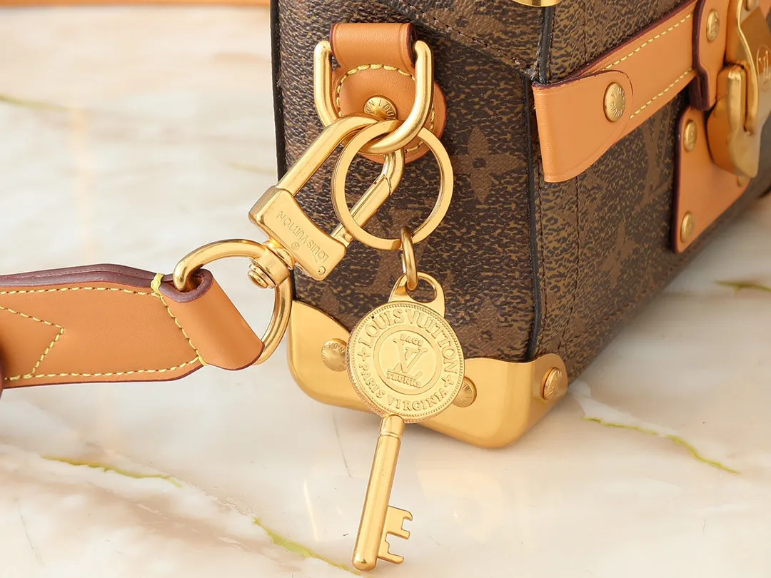 6 Color Monogram Print Trunk Crossbody Bag