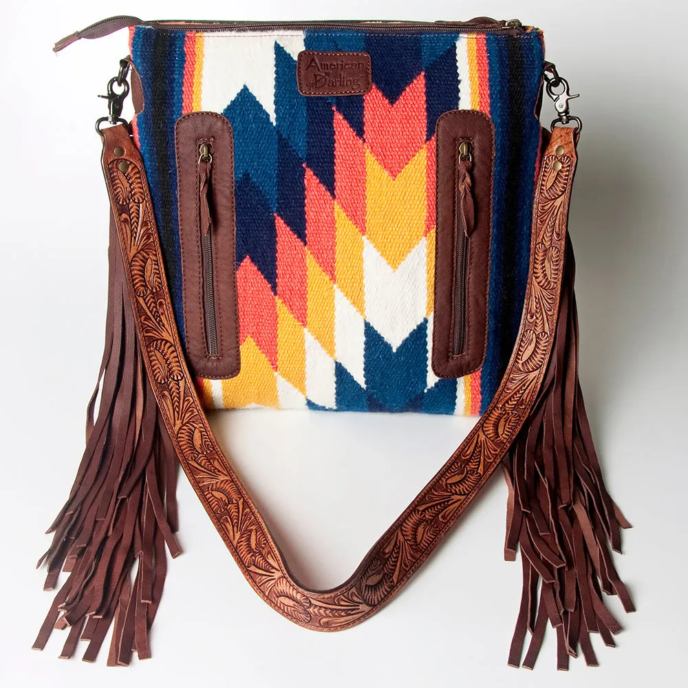 ADBGZ559 American Darling Hand Tooled Saddle Blanket Genuine Leather Women Bag Western Handbag Purse