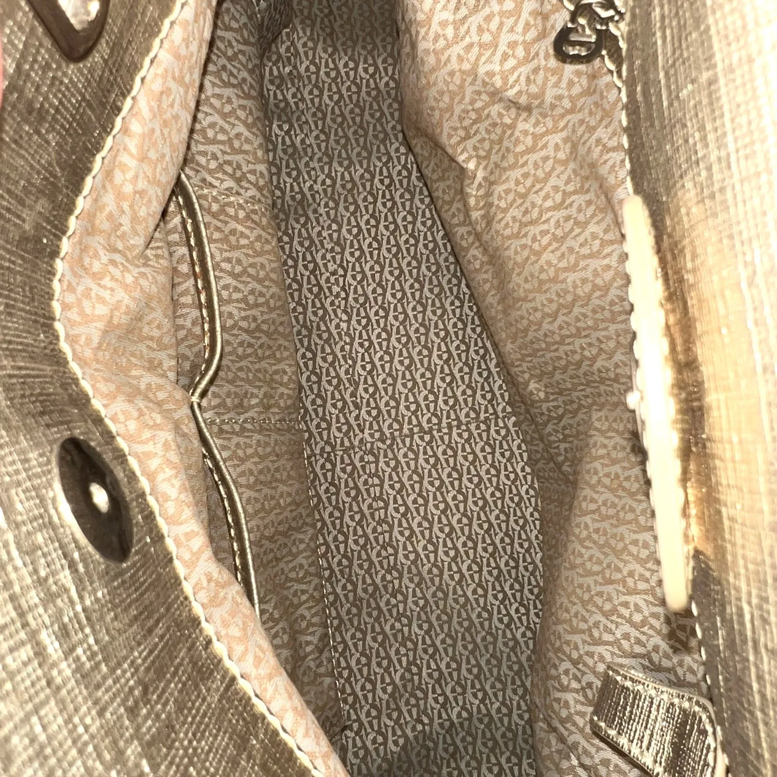 Aigner Champagne Gold Structured Tote