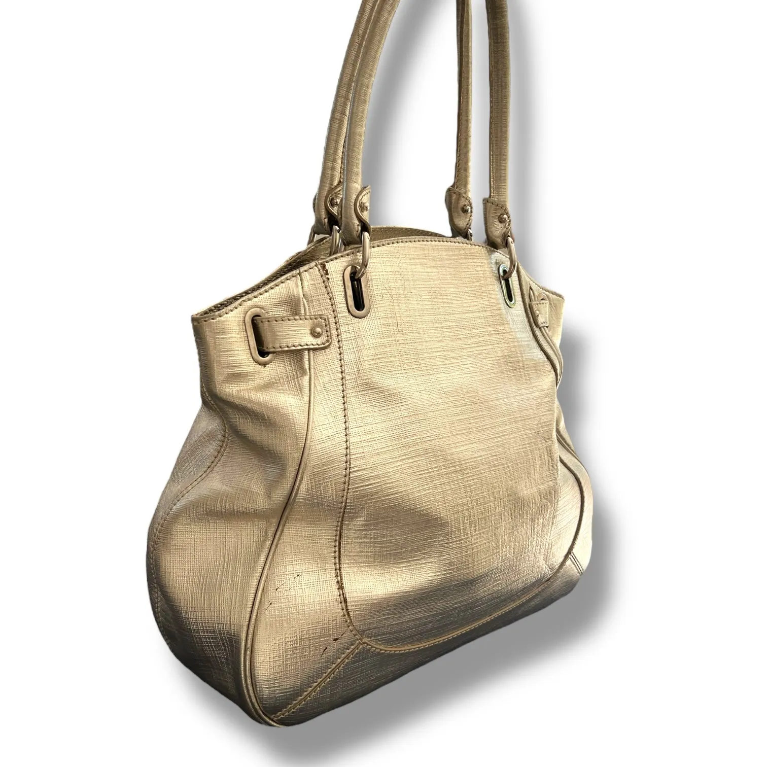 Aigner Champagne Gold Structured Tote