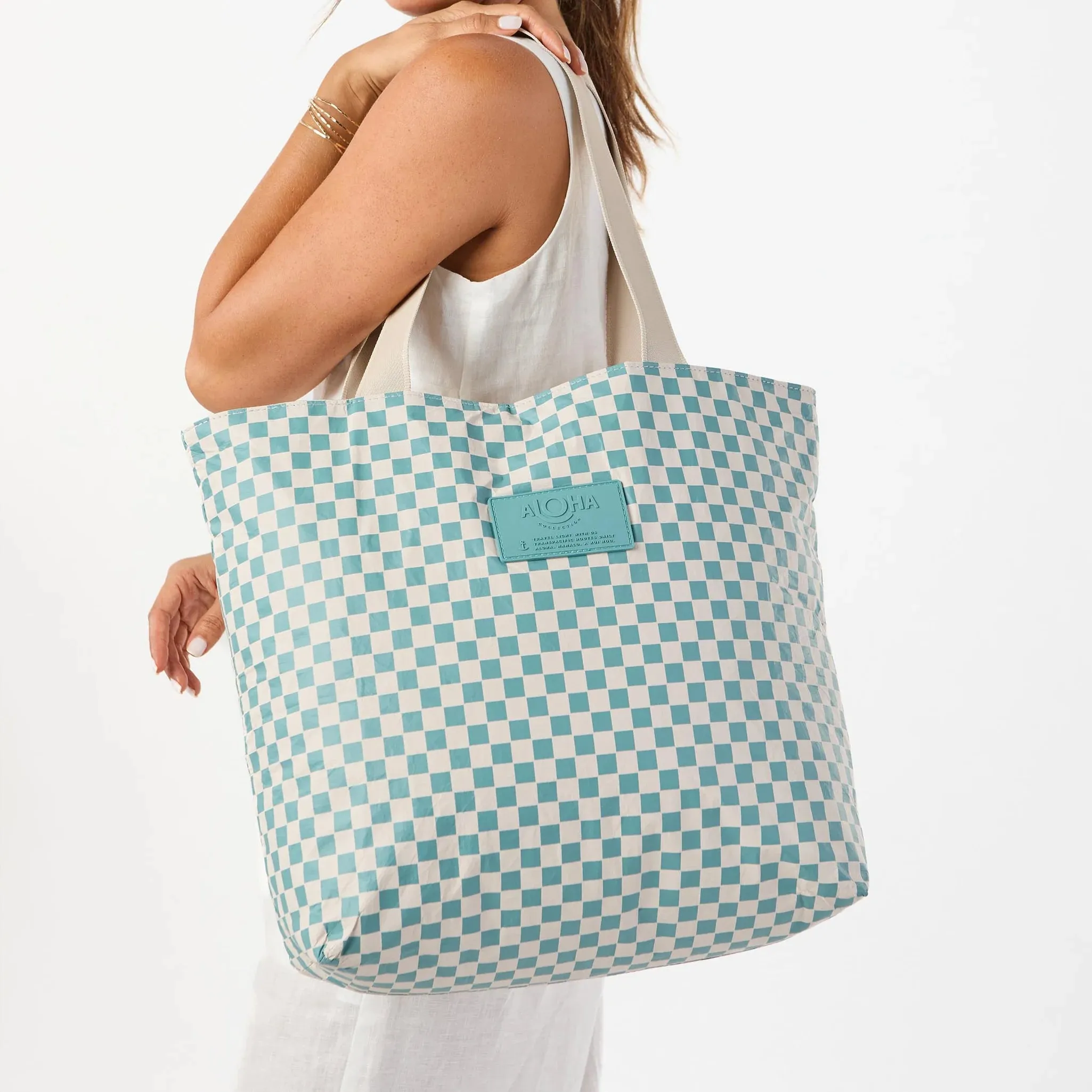 Aloha Petite Check Day Tripper Tide On Sandstone