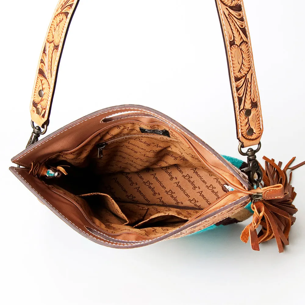 American Darling ADBG248 Clutch Hand Tooled Saddle Blanket Genuine Leather Women Bag Western Handbag Purse