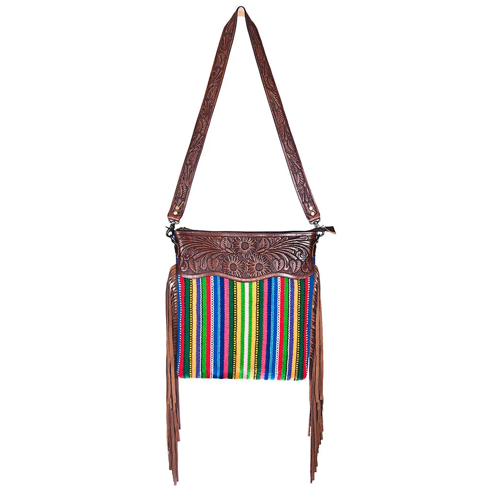 American Darling ADBGZ109R Signature Crossbody Hand Tooled Saddle Blanket Genuine Leather Women Bag Western Handbag Purse