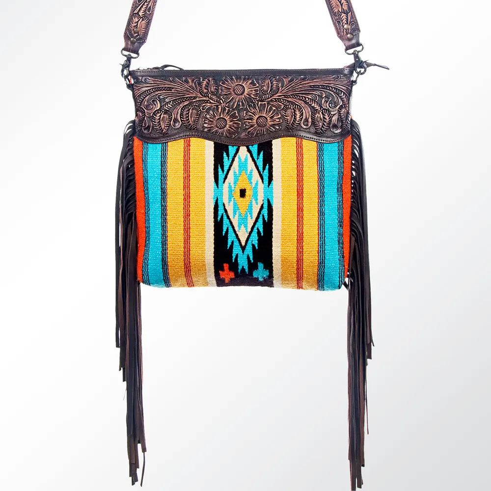 American Darling ADBGZ170R Crossbody Hand Tooled Saddle Blanket Genuine Leather Women Bag Western Handbag Purse