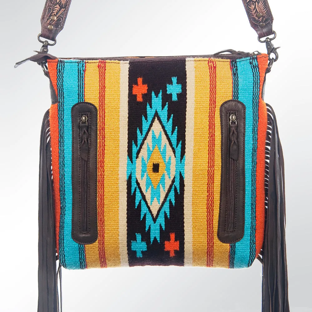 American Darling ADBGZ170R Crossbody Hand Tooled Saddle Blanket Genuine Leather Women Bag Western Handbag Purse