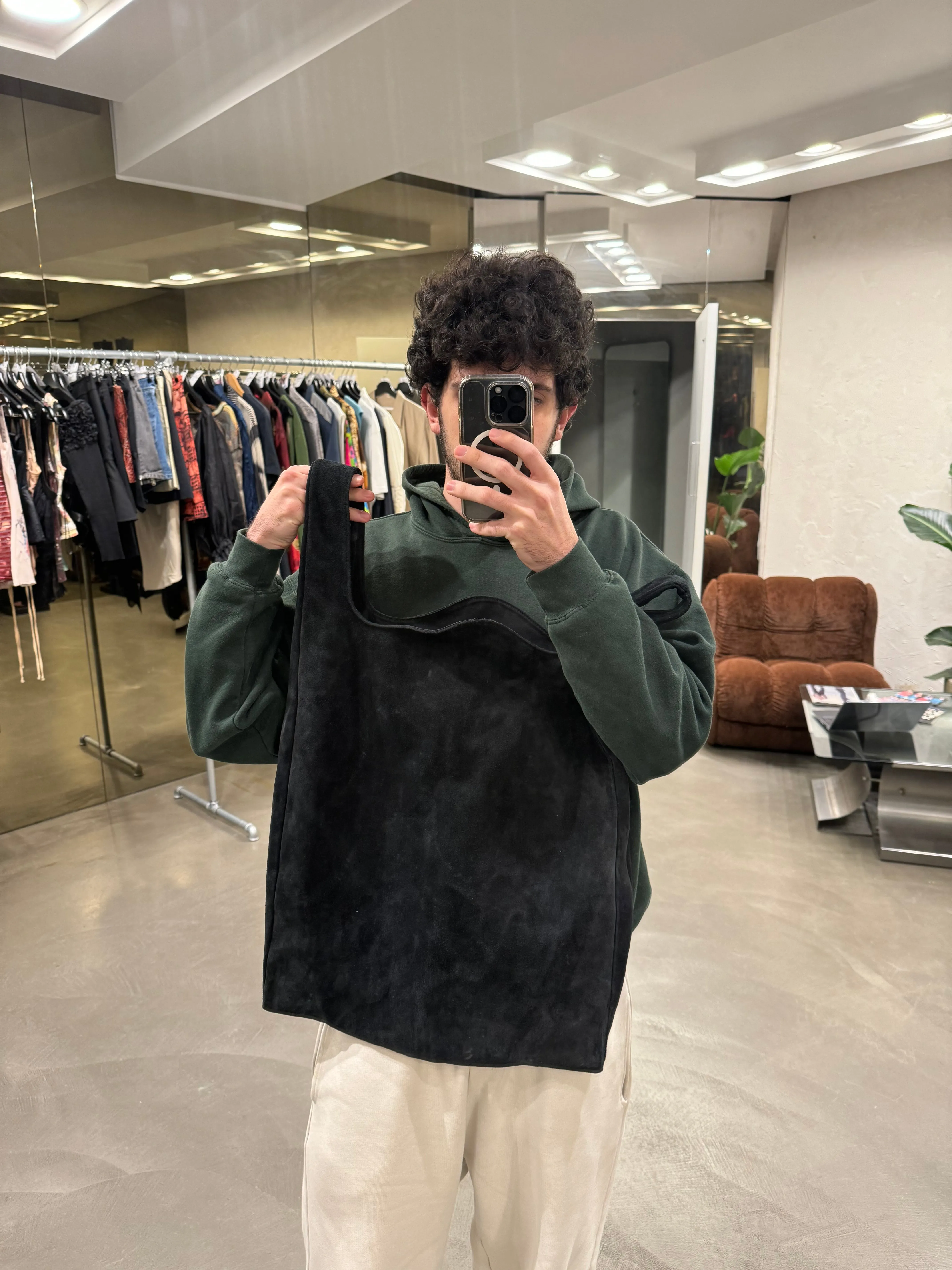 A/W2012 Maison Margiela suede leather bag