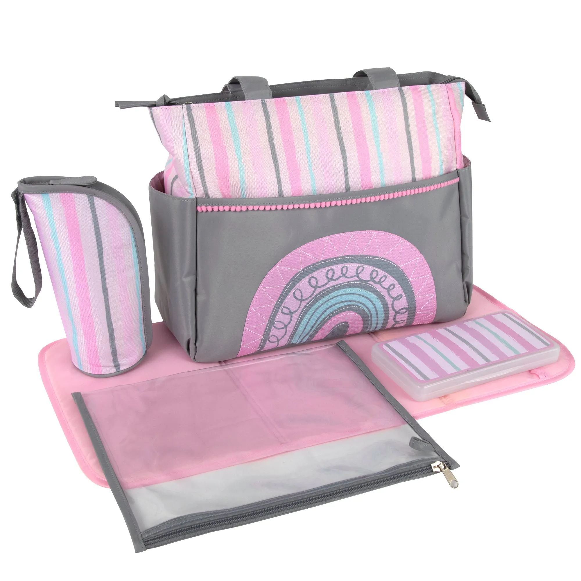 Baby Essentials Diaper Bag Tote 5 Piece Set Wholesale