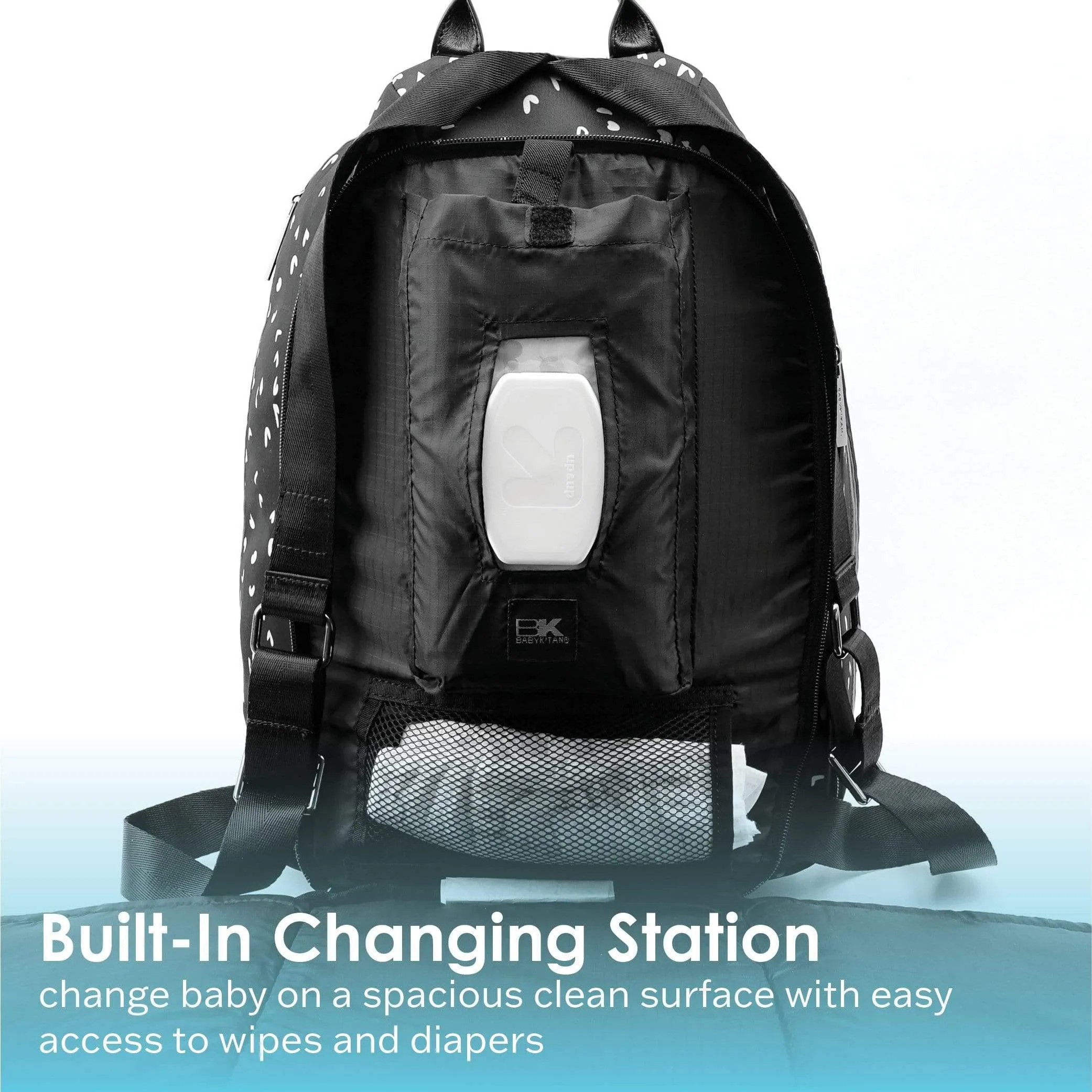 Baby K'tan Sojourn Backpack Diaper Bag | Mesh Black