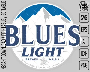 Blues Busch Light Beer Logo Inspired Unofficial Custom Design SVG PNG EPS AI Digital Cut Files Editable Printable