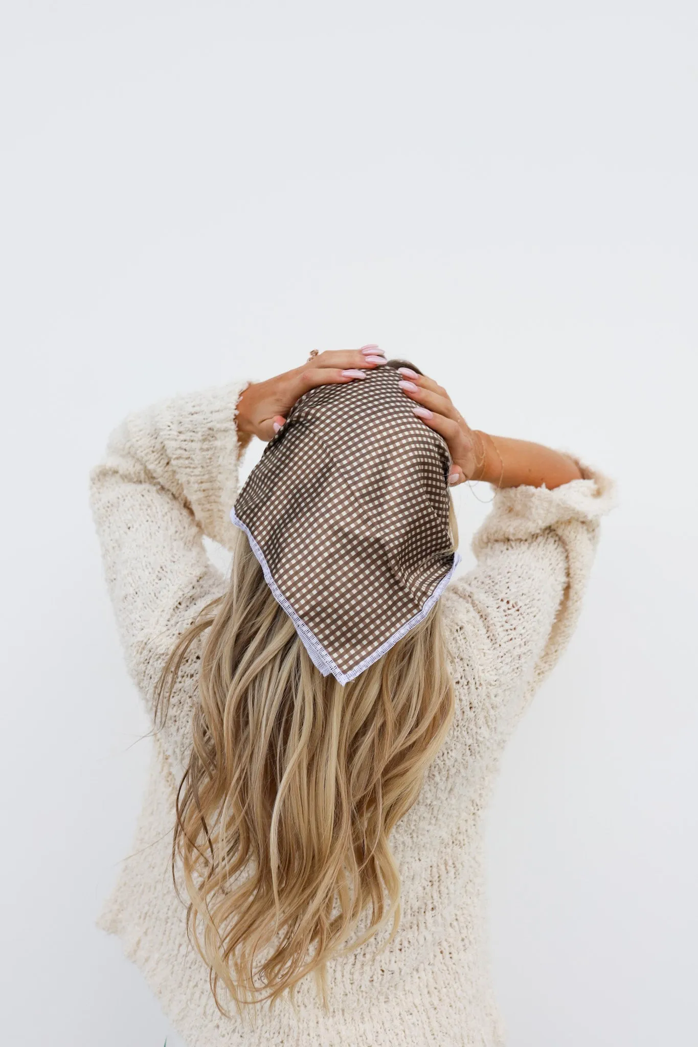 BROWN PLAID BANDANA