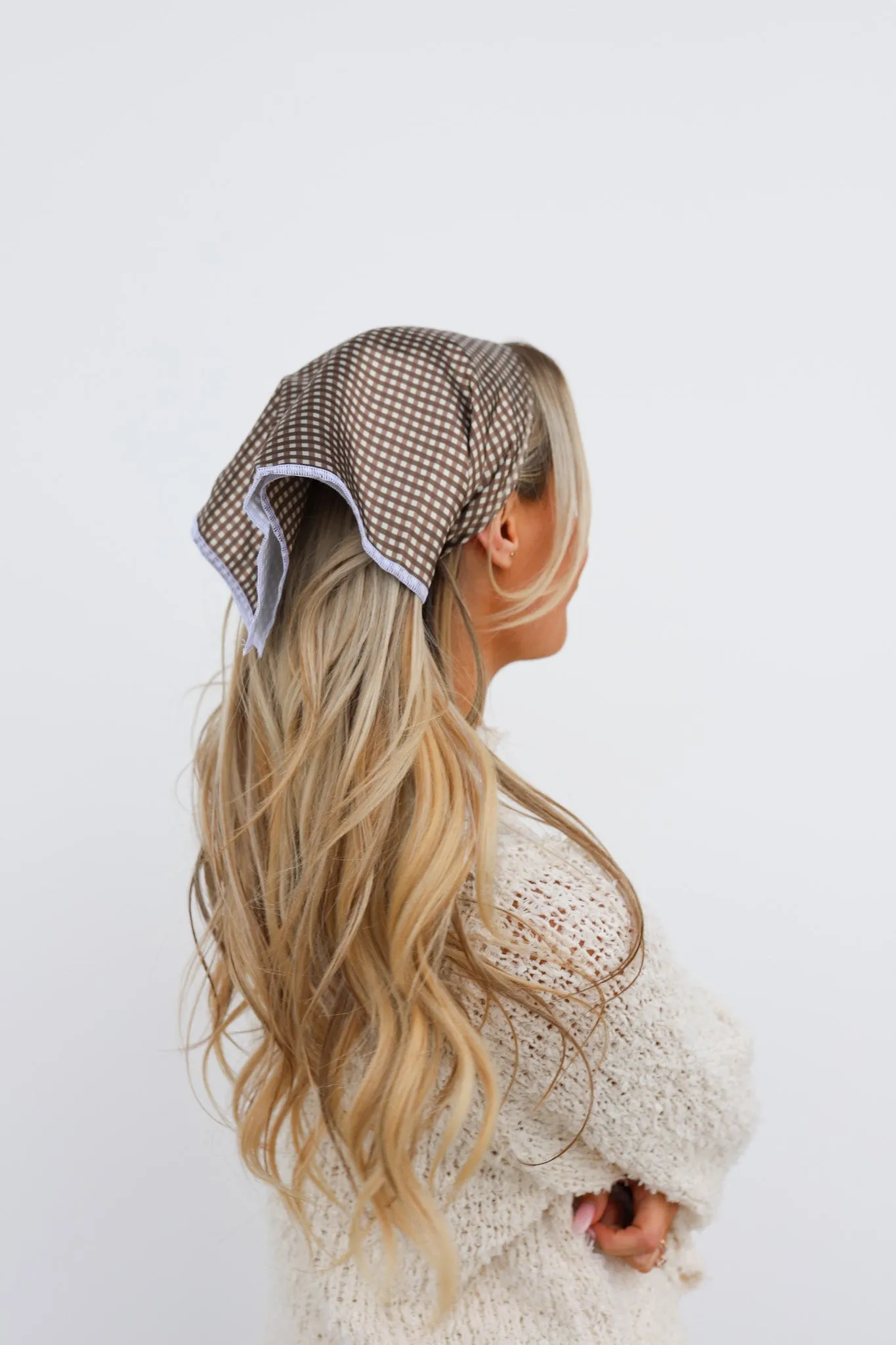 BROWN PLAID BANDANA