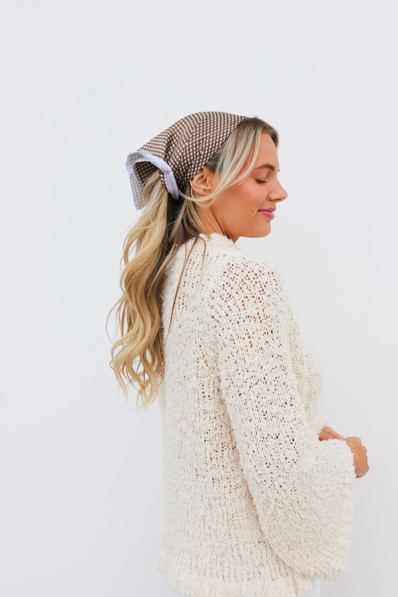 BROWN PLAID BANDANA
