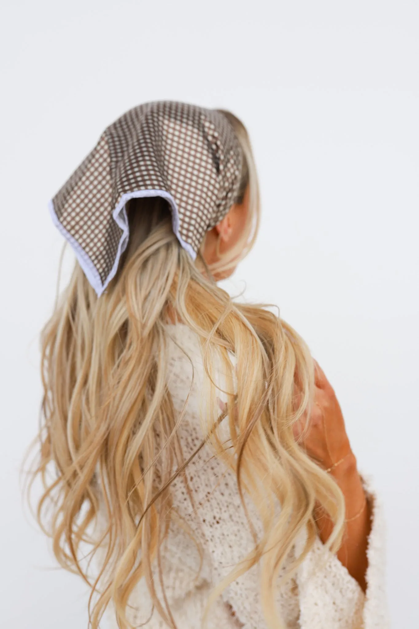 BROWN PLAID BANDANA