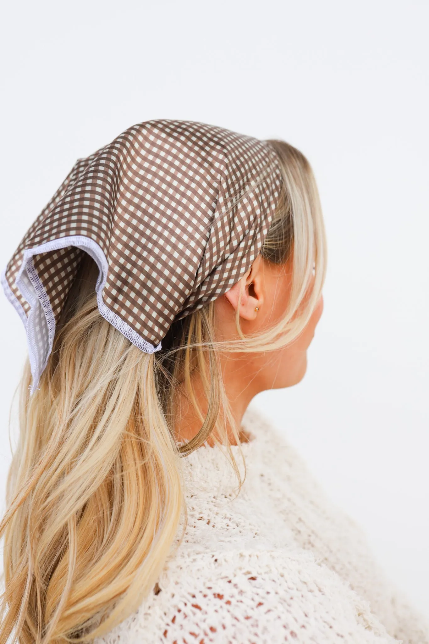 BROWN PLAID BANDANA