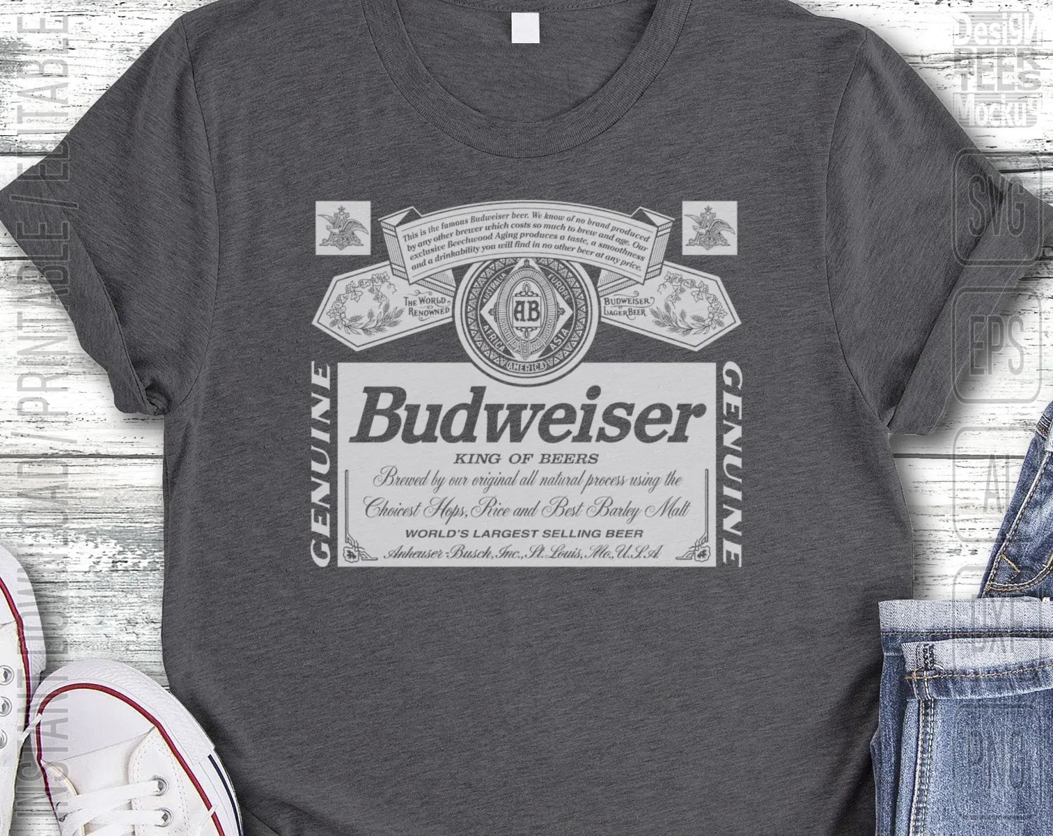 Budweiser Beer Logo Inspired Unofficial Can Tumbler Wrap SVG PNG EPS AI Digital Cut Files Editable Printable