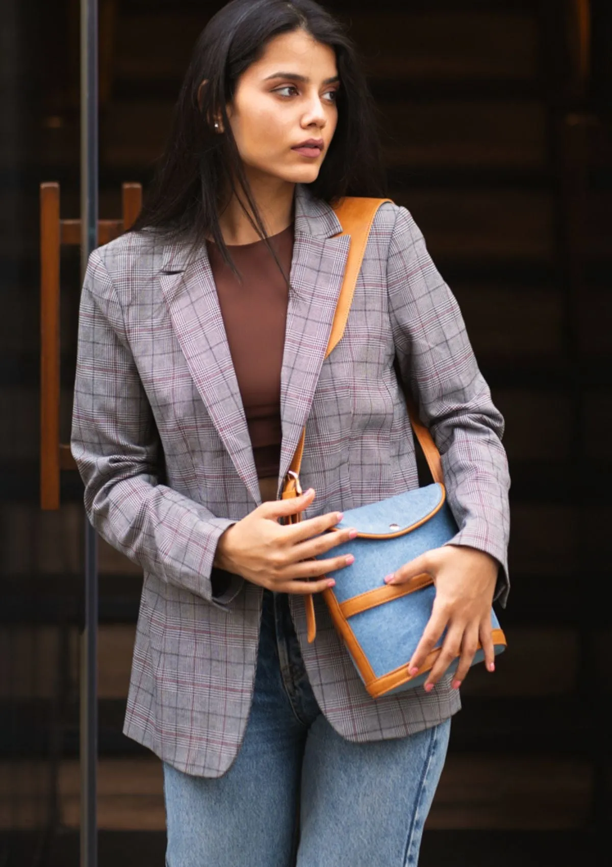 CADE BROWN DENIM BAG