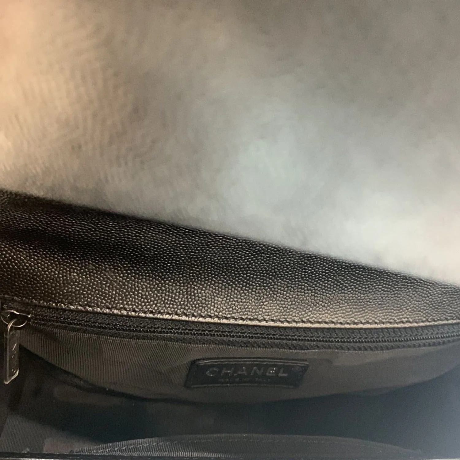 CHANEL Medium Boy Flap Caviar Quilted Leather Shoulder Bag Black