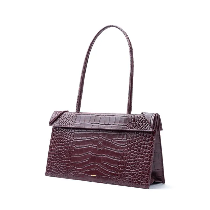 Click Medium Foldable Shoulder Bag - Bordeaux