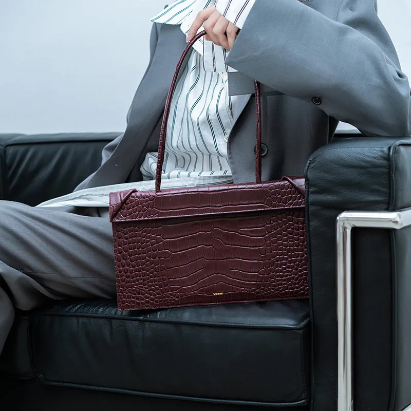 Click Medium Foldable Shoulder Bag - Bordeaux