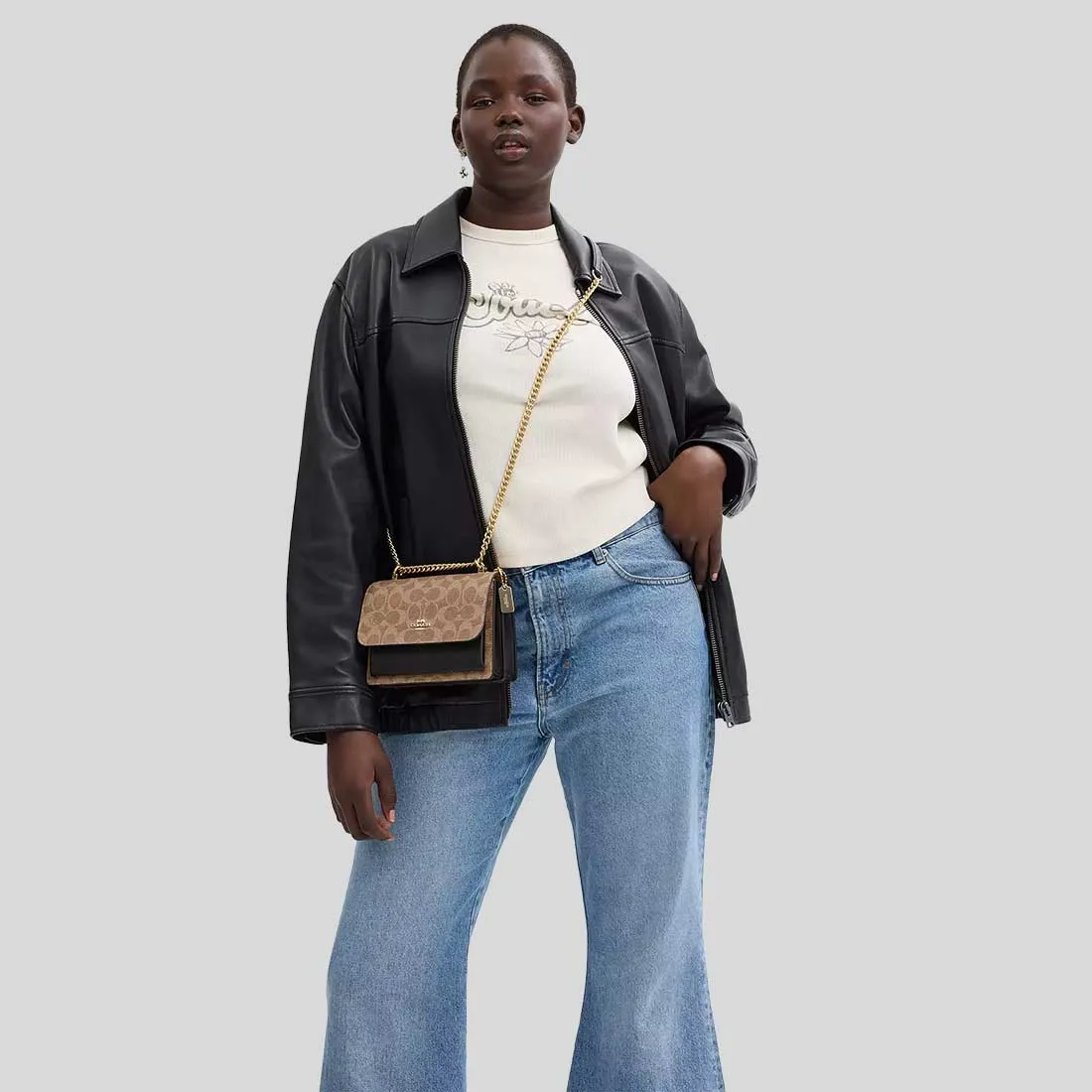 COACH Mini Klare Crossbody Bag In Signature Canvas Tan/Black RB-CW206