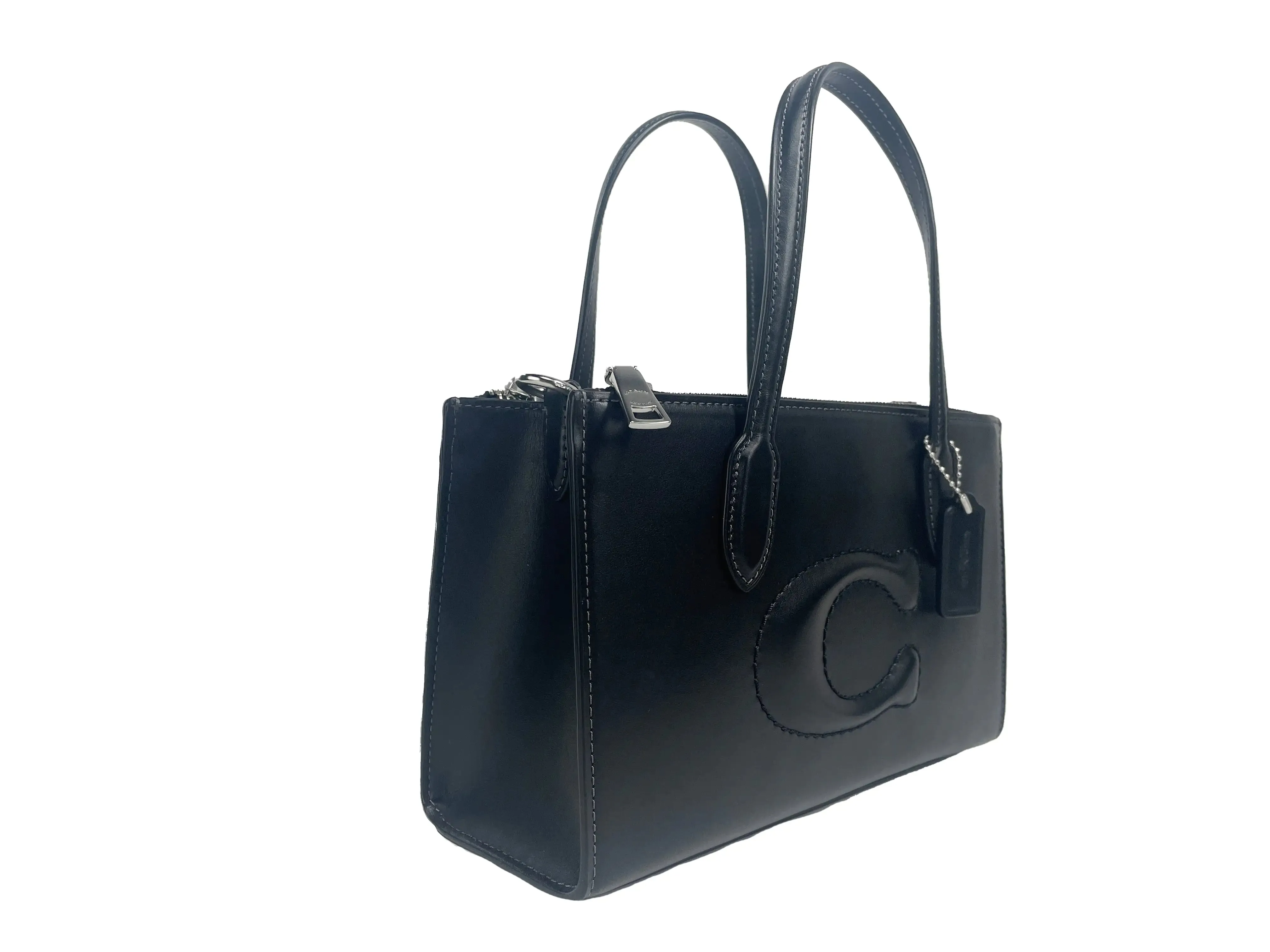 Coach Nina Small Crossbody Bag Purse in Black Leather with Adjustable Strap and Zip Closure