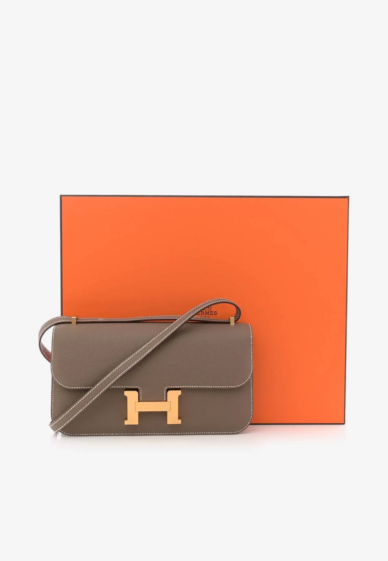 Constance Elan in Etoupe Epsom Leather with Gold Hardware