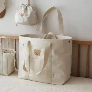 Cute Spacious Brown Bear Print Diaper Bag