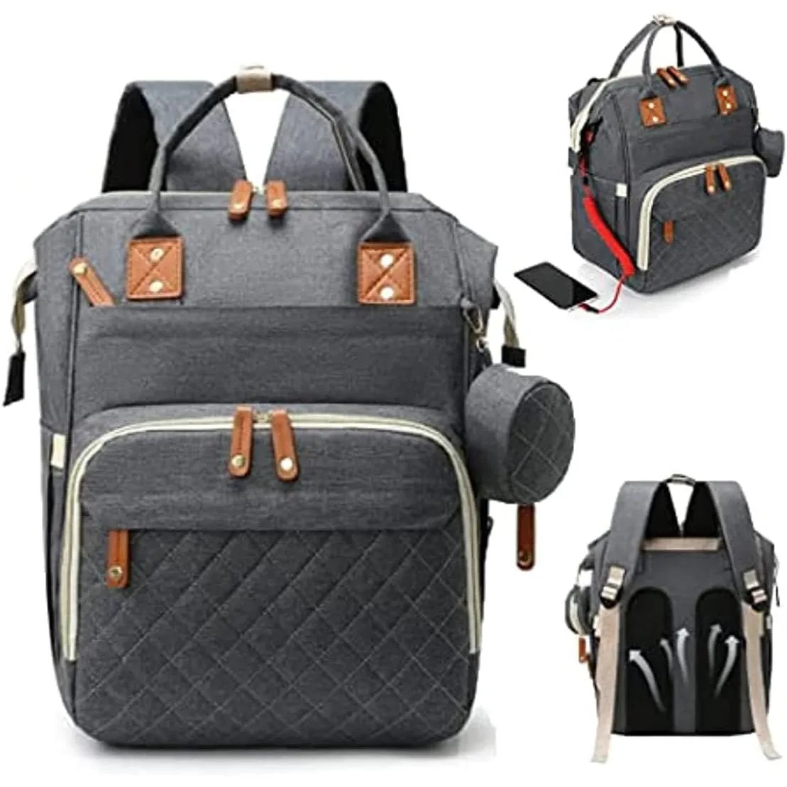 Diaper Backpack Bag Nappy Bags Large Capacity Maternity Bag with USB Charge Port new born Large Multifunction Travel Backpack changing bag for Mom and Dad