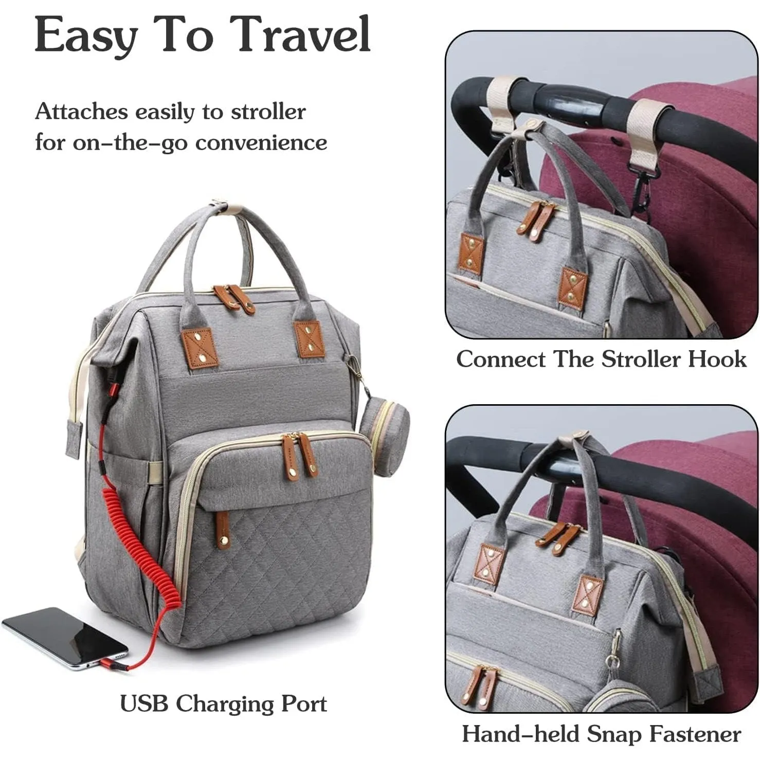 Diaper Backpack Bag Nappy Bags Large Capacity Maternity Bag with USB Charge Port new born Large Multifunction Travel Backpack changing bag for Mom and Dad
