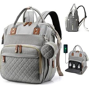Diaper Backpack Bag Nappy Bags Large Capacity Maternity Bag with USB Charge Port new born Large Multifunction Travel Backpack changing bag for Mom and Dad